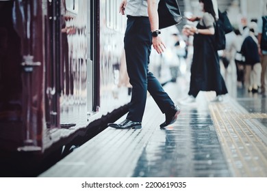 Businessman using platform and train - Powered by Shutterstock