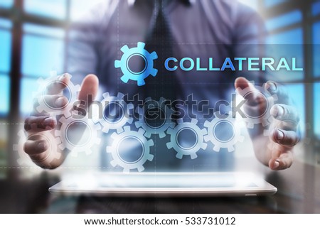 Businessman using tablet pc and selecting collateral.
