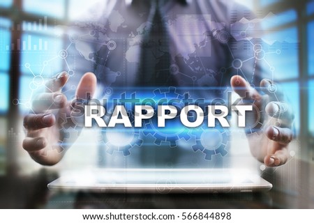Businessman using tablet pc and selecting rapport.