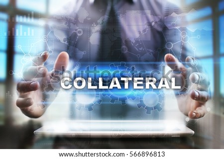 Businessman using tablet pc and selecting collateral.