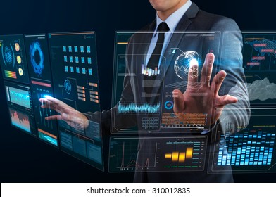 businessman using technology interface