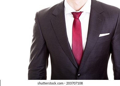 Businessman Wearing Formal Suit And Tie 