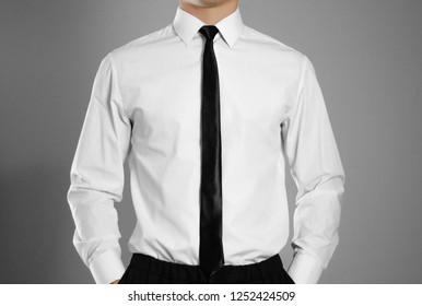 white shirt for men with tie