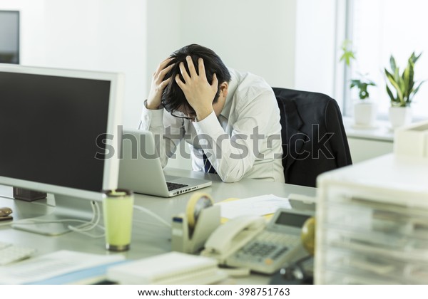 Businessman Who Wits End Grieves Stock Photo Edit Now 398751763
