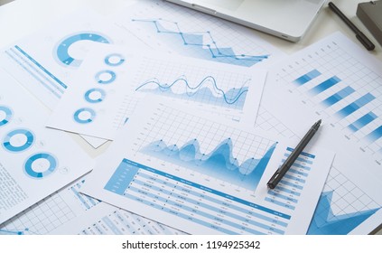 businessman working data document graph chart report marketing research development  planning management strategy analysis financial accounting. Business  office concept. - Shutterstock ID 1194925342