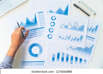 Businessman Working Data Document Graph Chart Stock Photo 1276063888 ...