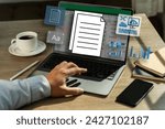 businessman working with data and graphs in spreadsheet documents for online analysis Microsoft Excel project dashboard accounting digital