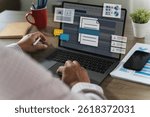 businessman working with data and graphs in spreadsheet documents for online analysis Microsoft Excel project dashboard accounting digital