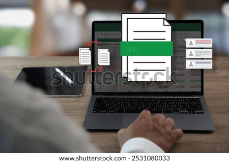businessman working with data and graphs in spreadsheet documents for online analysis Microsoft Excel project dashboard accounting digital