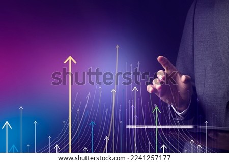 Businessman working with modern digital tablet, concepts representing planning, growth, and success