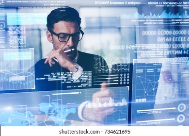 Businessman working with modern interface