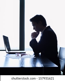 Businessman Working On Computer