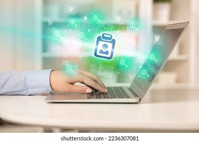 Businessman working on laptop with new business - Shutterstock ID 2236307081