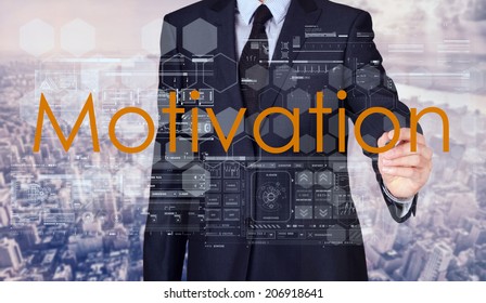 Businessman Writing Motivation Drawing Some Sketches Stock Photo ...