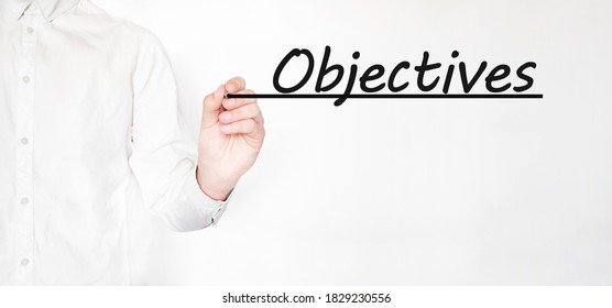 Businessman Writing Objectives Black Marker On Stock Photo 1829230556 ...