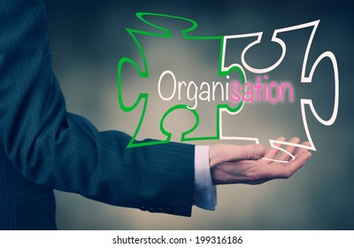 Businessmans Hand Holding Word Organisation Stock Photo 199316186 