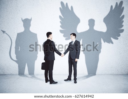 Similar – man hand shadow shilhouette and rainbow on the wall