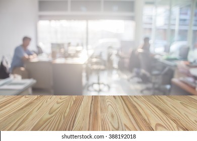 Businessmen blur in the workplace work space table in office room and computer shallow depth focus abstract background 