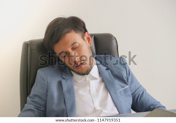 Businessmen Fall Asleep Your Desk During Stock Photo Edit Now