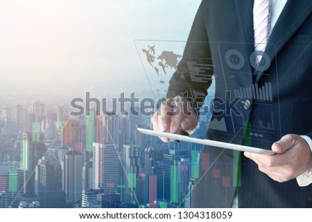 Businessmen are Opening and REcording statistics on the Stock market, Friends as Well as Investment Information.