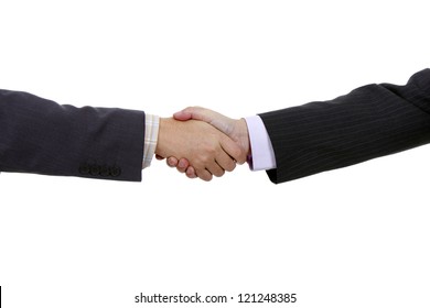 Businessmen Shaking Hands Isolated On White Background