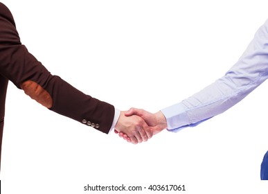 Businessmen Shaking Hands, Isolated On White Background