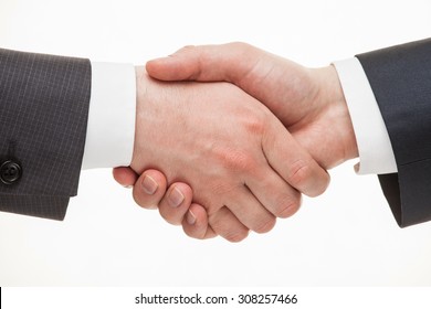 Businessmen Shaking Hands, White Background