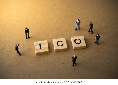 Businessmen Thinking About Invest ICO Initial Coin Offering Concept