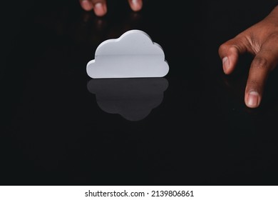 Businessmen use laptops to secure computing through cloud storage for digital business and cloud data processing management. Optimizing online business customer service	
