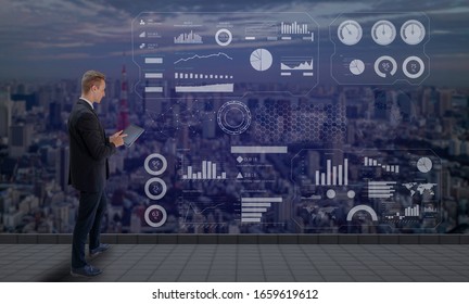 Businessmen are using artificial intelligence, safe and precise future technology and business concepts 4.0.