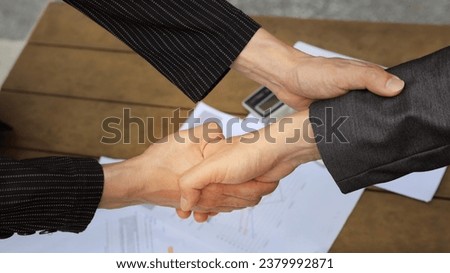 Businessteam of deal which handshake man and Success concept of handshaking after successful deal job