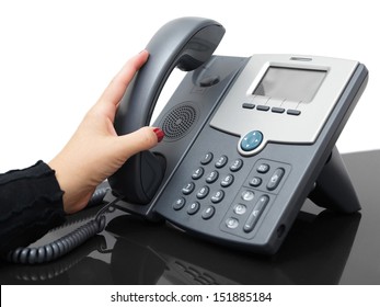 Businesswoman Is Answering A Phone