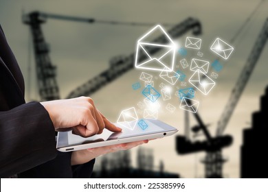 Businesswoman checking email