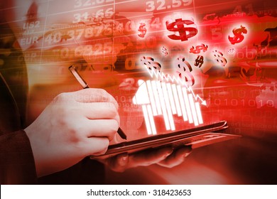 Businesswoman are checking stock exchange by using digital tablet - Powered by Shutterstock - Get 15% off with code: PIKWIZARD15