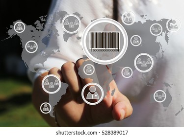 Businesswoman clicking on the product barcode on the touch panel. - Powered by Shutterstock - Get 15% off with code: PIKWIZARD15