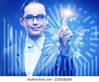 Businesswoman In Data Mining Concept