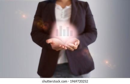Businesswoman ,  future technology concept with chart - Shutterstock ID 1969720252