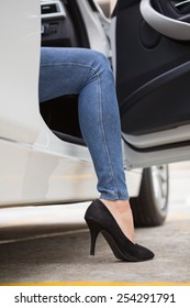 Young Lady Get Out Car Stock Photo 613031147 | Shutterstock