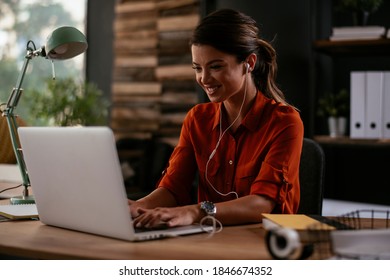 Businesswoman is having a video call on laptop. - Shutterstock ID 1846674352