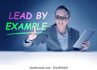 Businesswoman In Lead By Example Concept