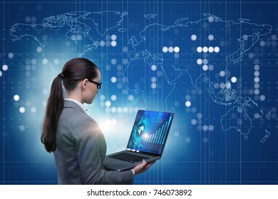 Businesswoman in online stock trading business concept - Shutterstock ID 746073892