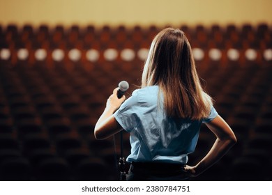 
Businesswoman Preparing to Give a Public Speech Rehearsing it. Spokeswoman practicing alone before giving a public presentation 
 - Powered by Shutterstock