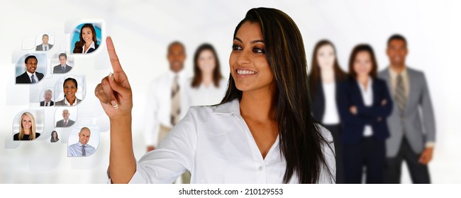 Businesswoman selecting members of her business team - Powered by Shutterstock