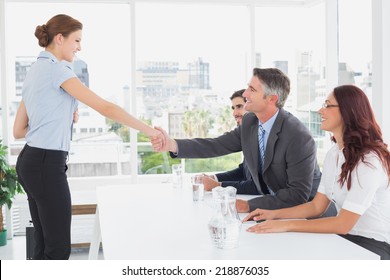 Businesswoman In A Work Interview With Employers