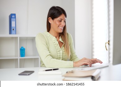 Businesswoman workin at home office - Shutterstock ID 1862141455
