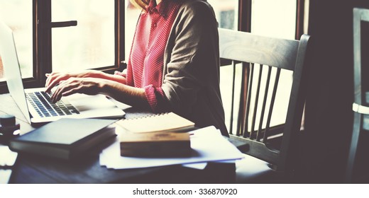 Businesswoman Working Online Planning Research Concept