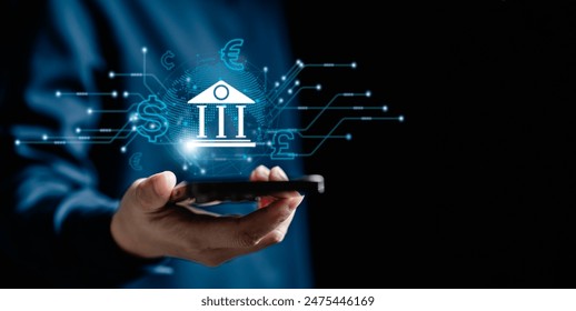 Businesswomen use smartphone connect banking digital currency global hologram virtual business data, analyze paperwork graph charts, technology worldwide online link network, financial and investment. - Powered by Shutterstock - Get 15% off with code: PIKWIZARD15