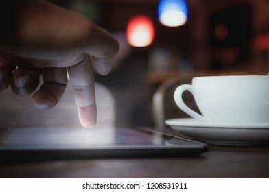 Bussiness Man Holding Digital Tablet, Closeup In The Office