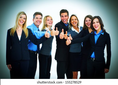 Bussiness Team Of Men And Women Thumbs Up