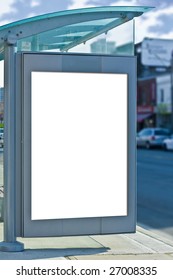 Busstop With Copy Space For Advertisement